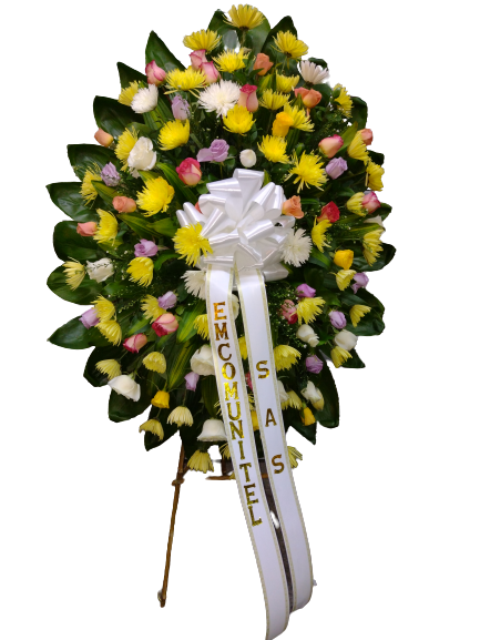 Arreglo Floral Fúnebre Con Crisantemos – Floristeria Mi Linda Colombia